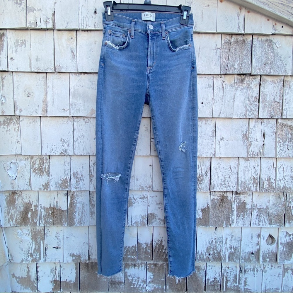 Agolde Sophie Crop Distressed Jeans
